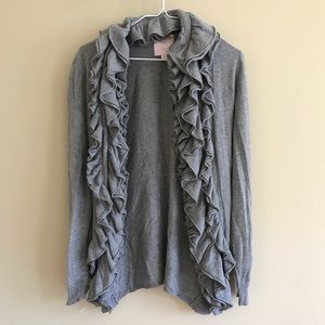 Romeo & Juliet Couture ruffle grey cardigan size S